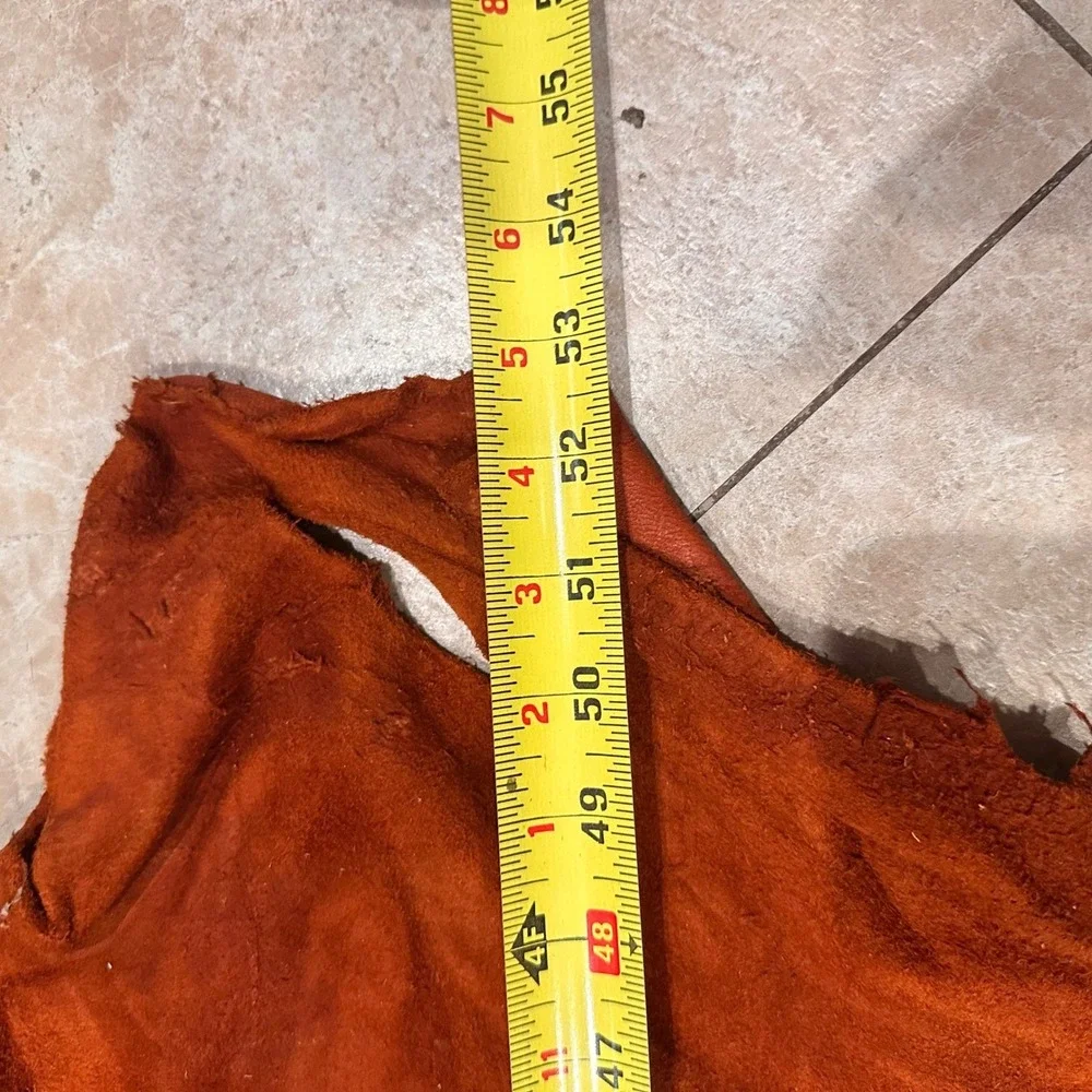 Large Suede Leather‎ Hide Craft Supply Upholstery Piece DIY Projects Orange